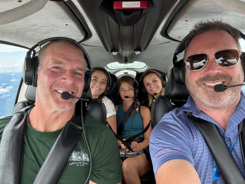 family selfie in a sr series aircraft