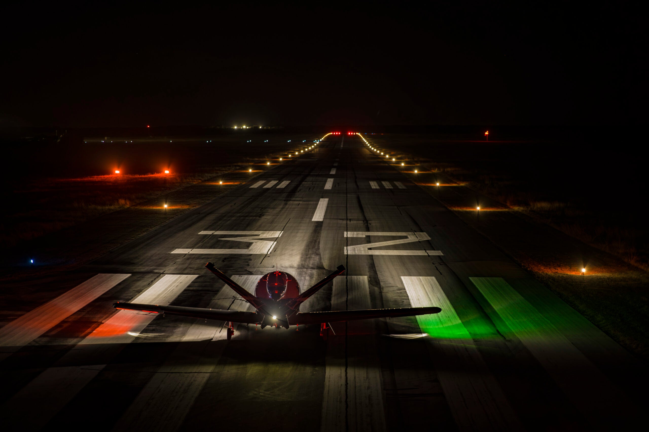 Vision jet on runway 