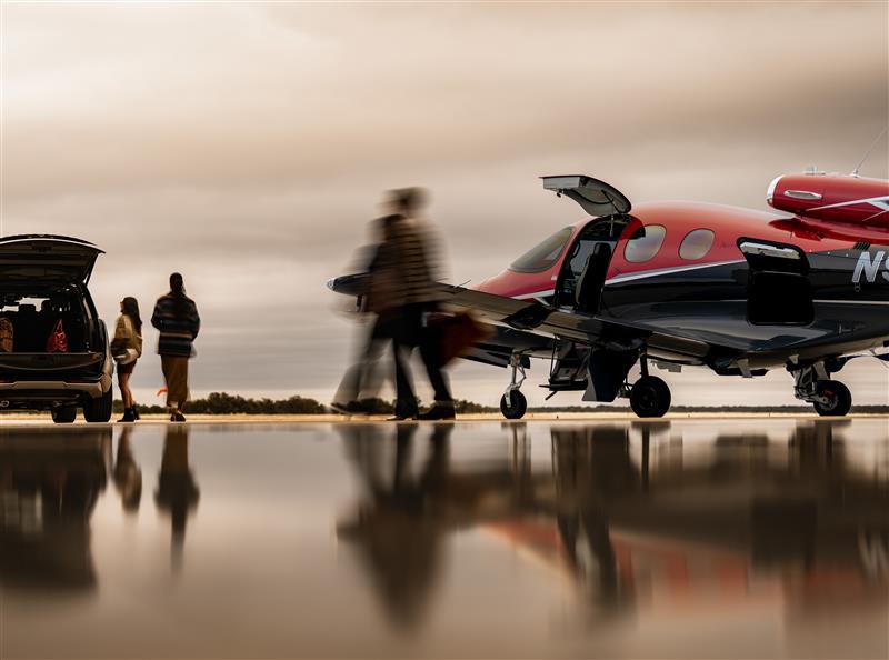 people walking around Vision Jet 