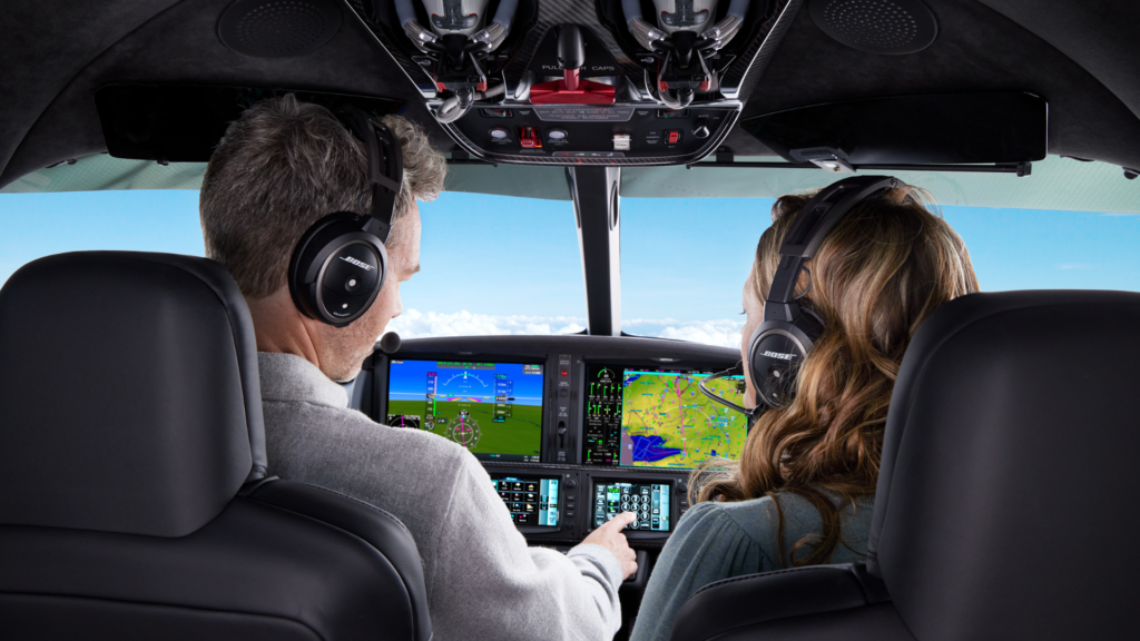 flight instructor and student infront avionics