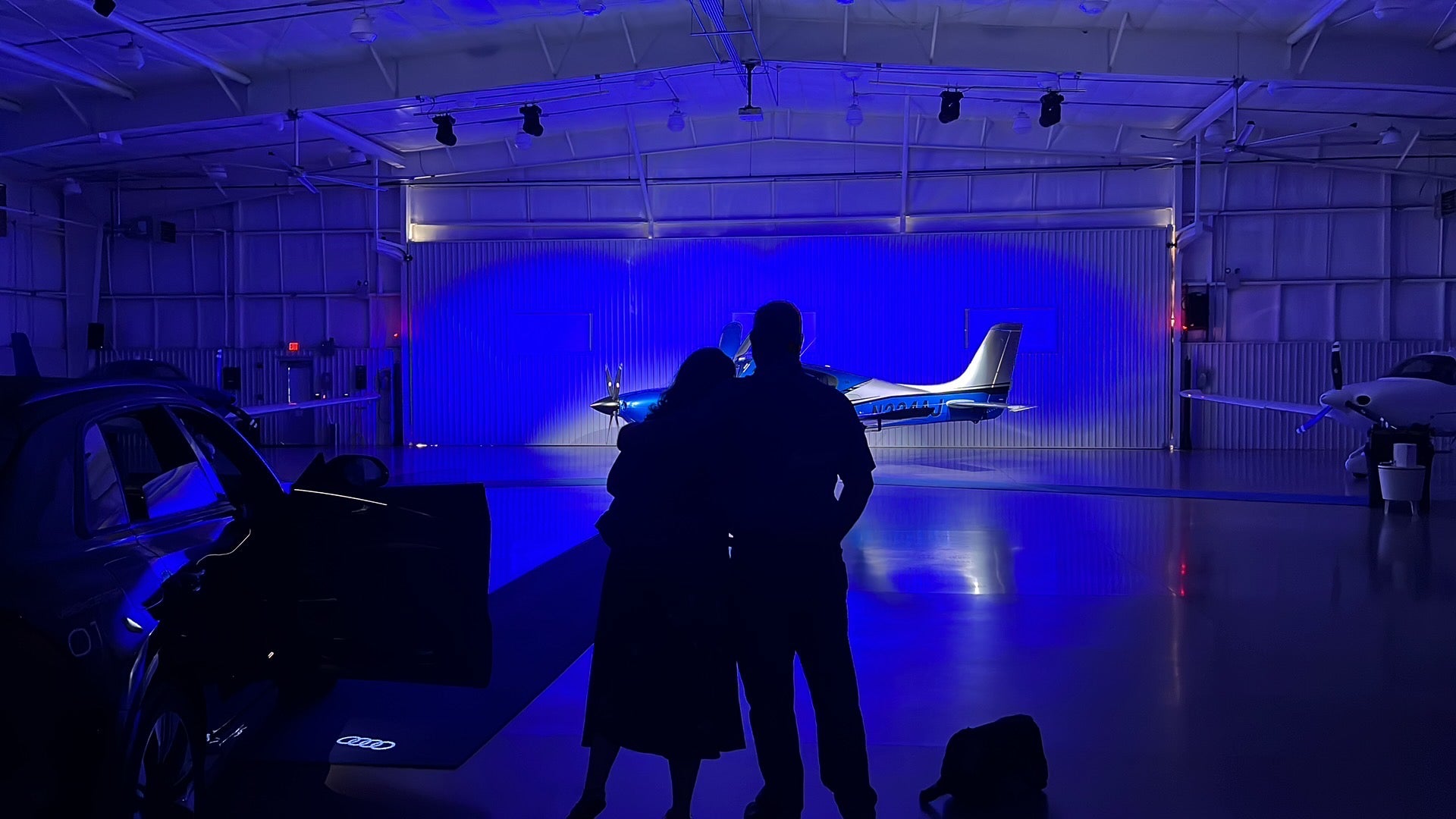 A couple takes delivery of their new Cirrus SR Series aircraft in Knoxville, Tennessee.