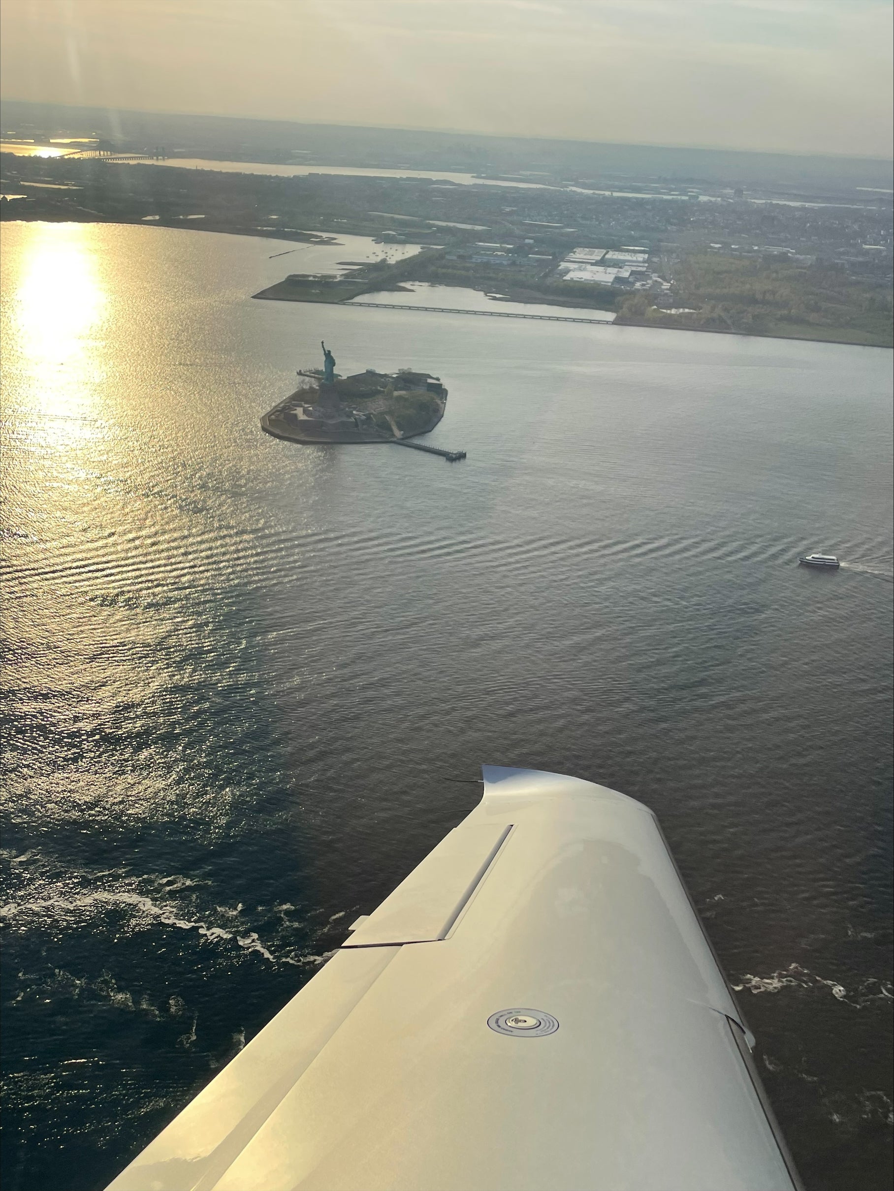 Flying over the Statue of Liberty
